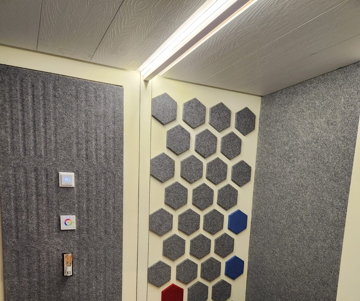 Invändig vy av 4 m² kabinen