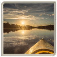 Rainas list runt kajaken