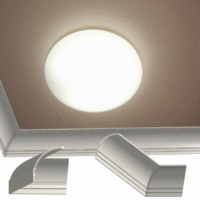 Tamme bågbåge. Runt lampan